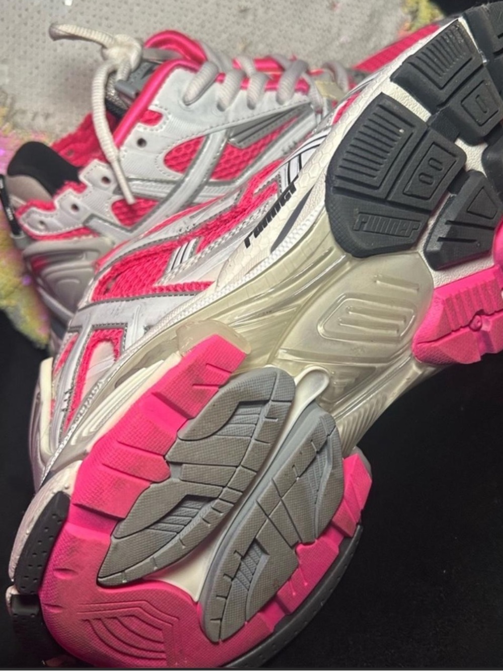 Balenciaga Pink and Silver Women's Athletic Sneakers
